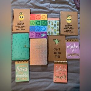 Lot of 10 journal and notebooks stationary set